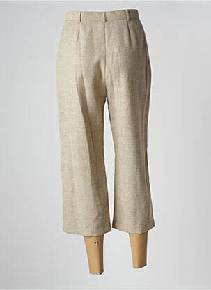 Pantacourt coupe droite taille normale beige PAUSE CAFE femme