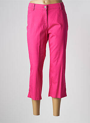 Pantacourt stretch taille normale rose LEBEK femme
