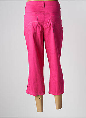 Pantacourt stretch taille normale rose LEBEK femme