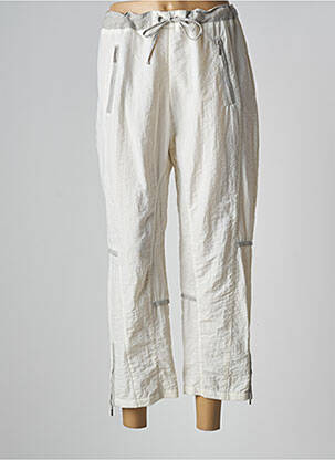 Pantalon 7/8 blanc UN POINT C EST TOUT pour femme