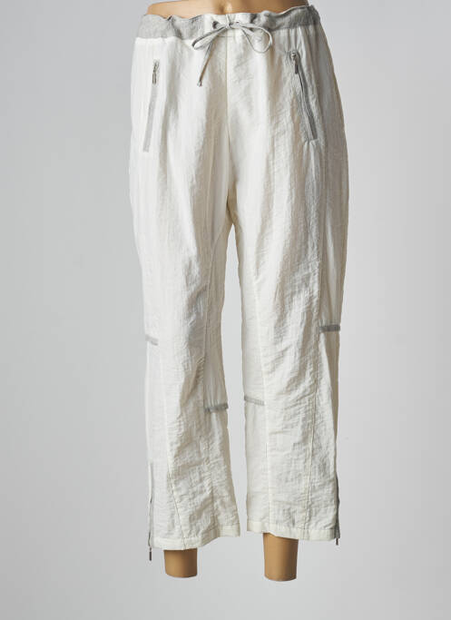 Pantalon 7/8 blanc UN POINT C EST TOUT pour femme