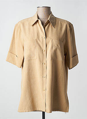 Chemisier coupe droite manches courtes beige TRU femme