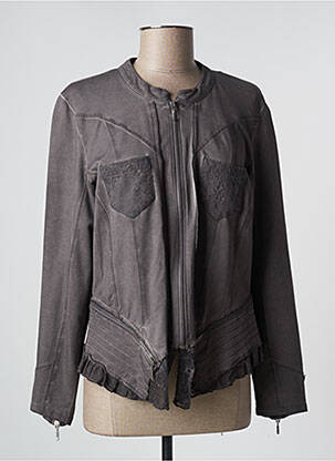 Veste casual col rond gris MERI & ESCA femme