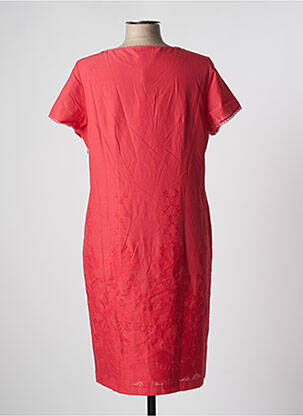 Robe mi-longue manches courtes manches courtes rouge ARONA femme