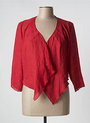 Gilet manches longues manches 3/4 rouge GUY DUBOUIS femme