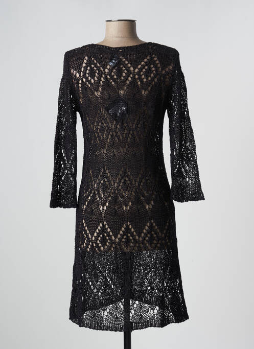 Gilet manches longues noir PAUSE CAFE pour femme