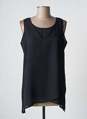 Top tissage crêpe sans manche noir INTUITION femme
