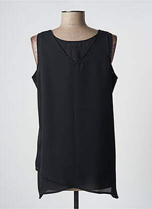 Top tissage crêpe sans manche noir INTUITION femme
