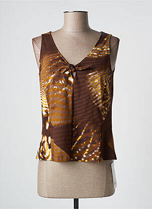 Top stretch sans manche marron DUO femme
