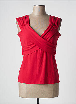 Top tissage jersey sans manche rouge BUGARRI femme