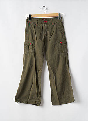 Pantalon 7/8 fermeture zippée sous rabat boutonné taille normale vert CIMARRON femme