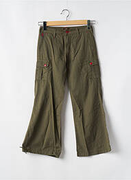 Pantalon 7/8 fermeture zippée sous rabat boutonné taille normale vert CIMARRON femme