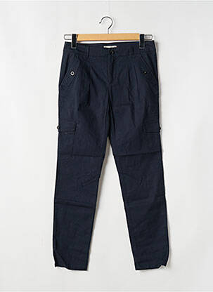 Pantalon chino fermeture zippée sous rabat boutonné taille normale bleu DE.CORP BY ESPRIT femme