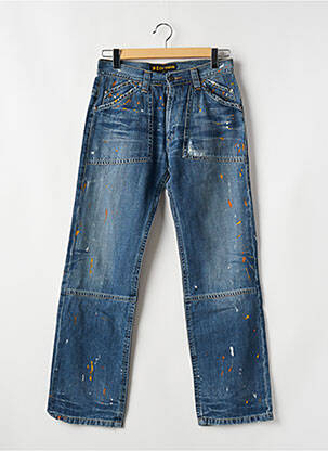 Jeans coupe droite effet usé délavé taille basse bleu RWD homme