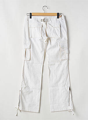 Pantalon cargo coupe droite taille basse blanc TEDDY SMITH femme