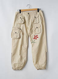 Pantalon droit fermeture zippée sous rabat boutonné taille normale beige TEDDY SMITH femme