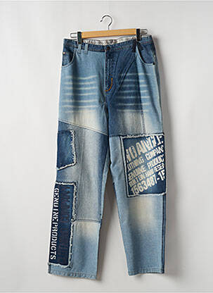 Jeans coupe large délavé taille normale bleu TWO ANGLE homme