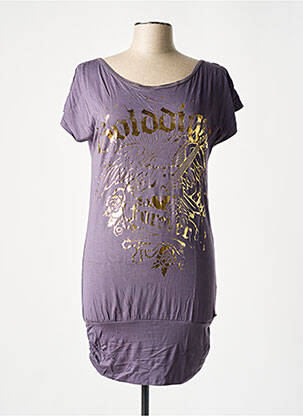 Tunique manches courtes tissage jersey violet GOLDDIGGA femme