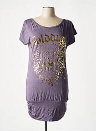 Tunique manches courtes coupe cintrée violet GOLDDIGGA femme