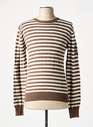 Pull col rond manches longues marron RWD homme