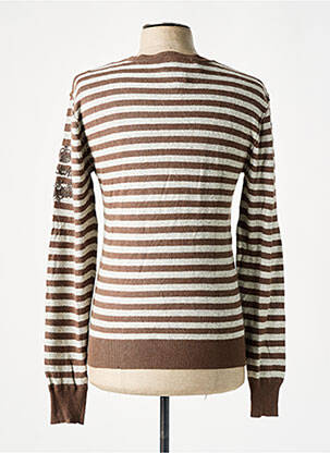 Pull col rond manches longues marron RWD homme
