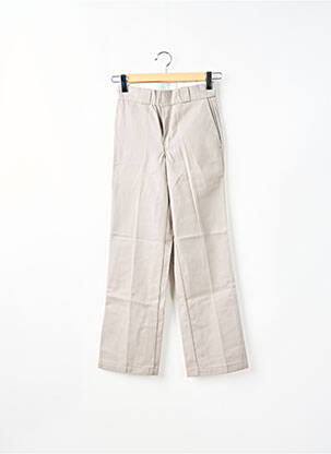 Pantalon droit fermeture zippée sous rabat avec crochet taille haute gris DICKIES homme