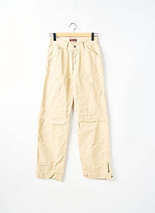 Pantalon droit tissage popeline taille normale beige TEDDY SMITH homme