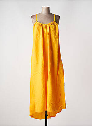 Robe longue coupe fluide fines bretelles orange VERO MODA femme