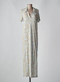 Robe longue manches courtes manches courtes bleu CREAM femme