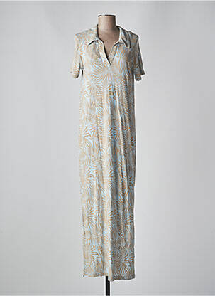 Robe longue manches courtes manches courtes bleu CREAM femme