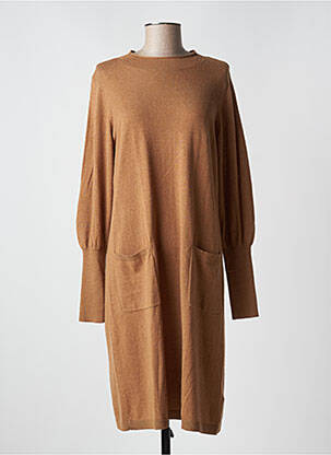 Robe pull stretch manches longues marron CREAM femme