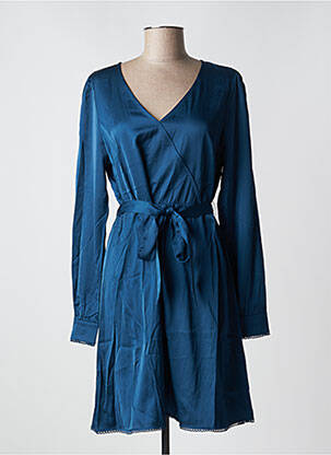 Robe mi-longue manches longues manches longues bleu CREAM femme