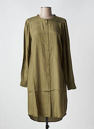 Robe mi-longue manches longues manches longues vert CREAM femme