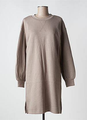 Robe pull stretch manches longues gris ICHI femme