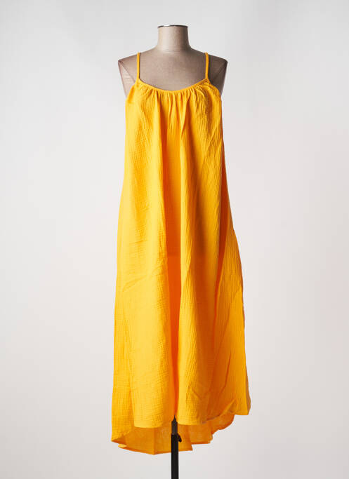 Robe longue coupe fluide fines bretelles orange VERO MODA femme