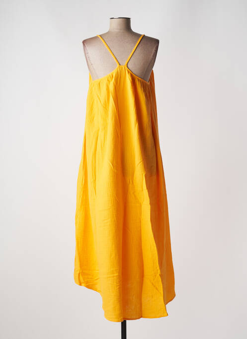 Robe longue coupe fluide fines bretelles orange VERO MODA femme