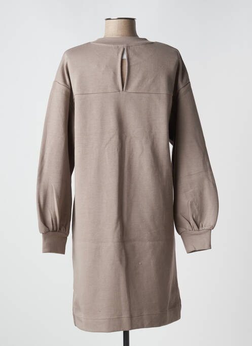 Robe pull coupe droite manches longues gris ICHI femme