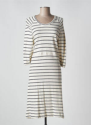 Robe mi-longue manches longues manches longues beige CREAM femme