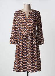 Robe courte manches 3/4 manches 3/4 marron CREAM femme