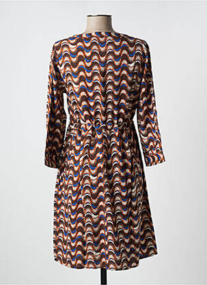 Robe courte manches 3/4 manches 3/4 marron CREAM femme
