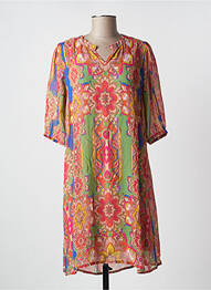 Robe mi-longue manches 3/4 manches 3/4 rouge CREAM femme