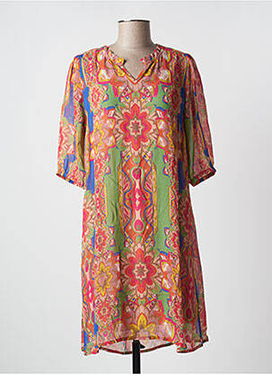 Robe mi-longue manches 3/4 manches 3/4 rouge CREAM femme