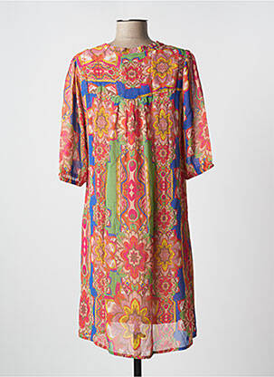 Robe mi-longue manches 3/4 manches 3/4 rouge CREAM femme