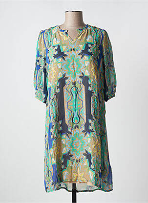 Robe mi-longue manches 3/4 manches 3/4 vert CREAM femme