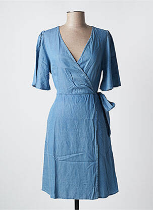 Robe mi-longue manches courtes manches courtes bleu VERO MODA femme