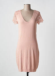 Robe mi-longue manches courtes manches courtes rose VERO MODA femme