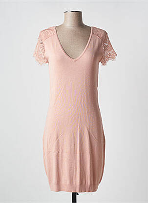 Robe mi-longue manches courtes manches courtes rose VERO MODA femme