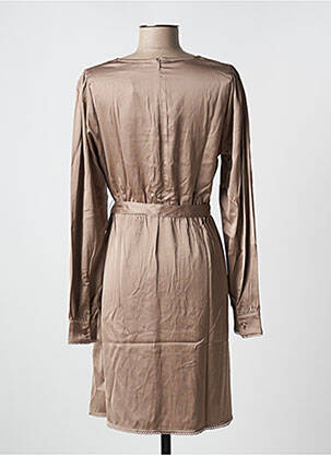 Robe mi-longue manches longues manches longues marron CREAM femme