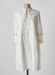 Robe mi-longue manches 3/4 manches 3/4 beige CREAM femme