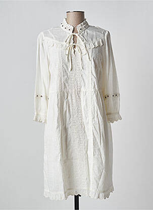 Robe mi-longue manches 3/4 manches 3/4 beige CREAM femme